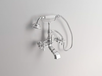CROWE - Floor standing bathtub tap with individual rosettes by Park Avenue - view 2